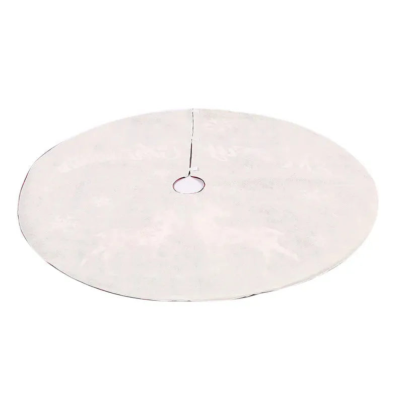 Decoration Red And Black Plaid 119cm Letter Elk Christmas-tree Skirt - Bellarte Enchanté Decoration Red And Black Plaid 119cm Letter Elk Christmas-tree Skirt